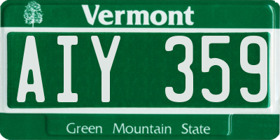 VT license plate AIY359