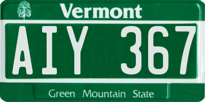 VT license plate AIY367