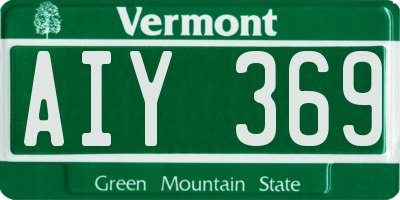 VT license plate AIY369