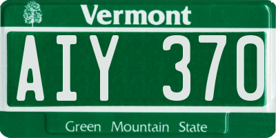 VT license plate AIY370