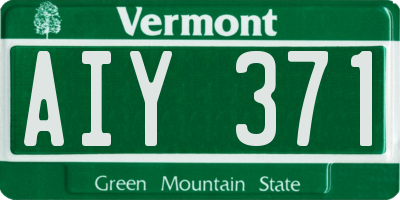 VT license plate AIY371
