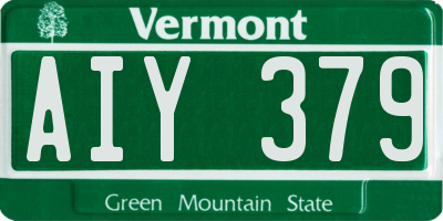VT license plate AIY379