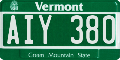VT license plate AIY380