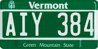 VT license plate AIY384