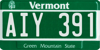 VT license plate AIY391