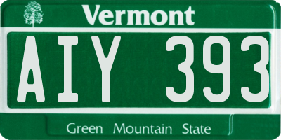 VT license plate AIY393