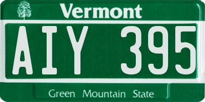 VT license plate AIY395