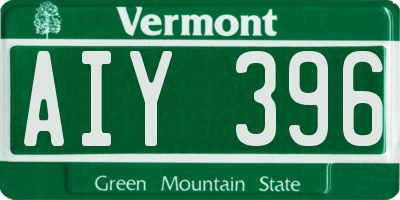 VT license plate AIY396
