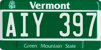 VT license plate AIY397