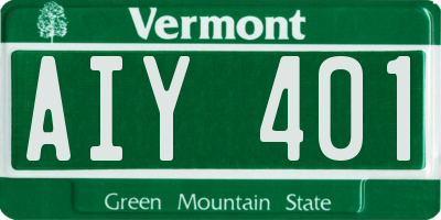 VT license plate AIY401