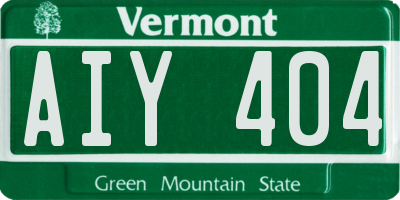 VT license plate AIY404