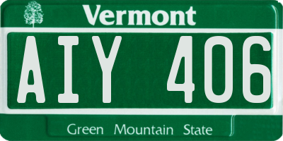 VT license plate AIY406