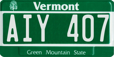 VT license plate AIY407