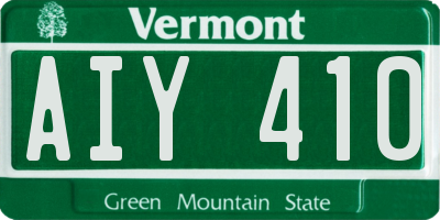 VT license plate AIY410