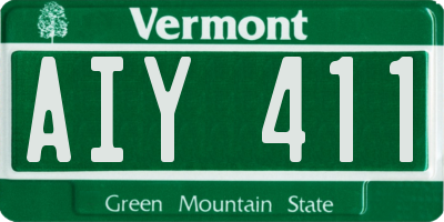 VT license plate AIY411