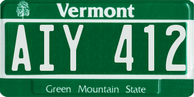 VT license plate AIY412