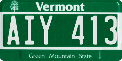 VT license plate AIY413