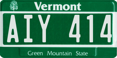 VT license plate AIY414