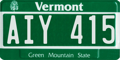 VT license plate AIY415