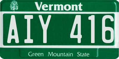 VT license plate AIY416