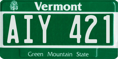 VT license plate AIY421