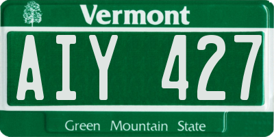 VT license plate AIY427