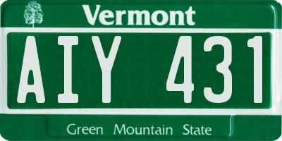 VT license plate AIY431