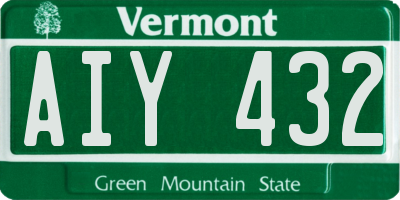VT license plate AIY432