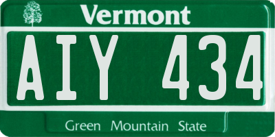 VT license plate AIY434