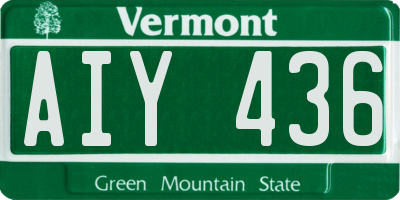 VT license plate AIY436