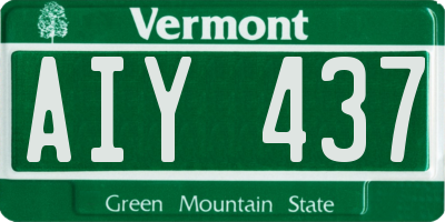 VT license plate AIY437