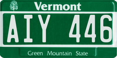 VT license plate AIY446