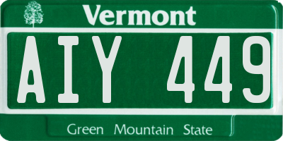 VT license plate AIY449