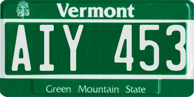 VT license plate AIY453