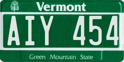 VT license plate AIY454