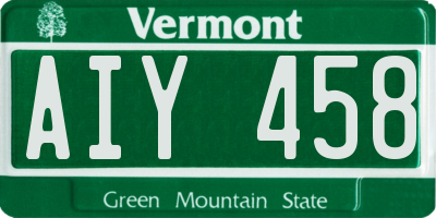 VT license plate AIY458