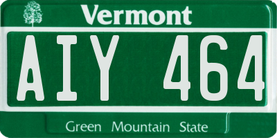 VT license plate AIY464