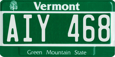 VT license plate AIY468