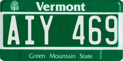 VT license plate AIY469