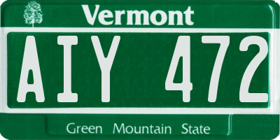 VT license plate AIY472