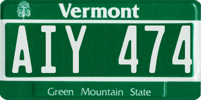 VT license plate AIY474