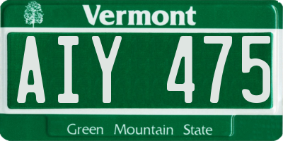 VT license plate AIY475
