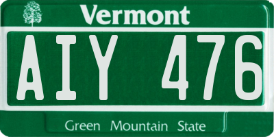 VT license plate AIY476