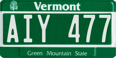 VT license plate AIY477