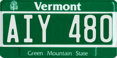 VT license plate AIY480