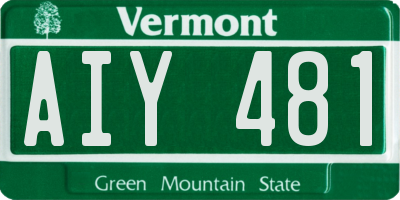 VT license plate AIY481