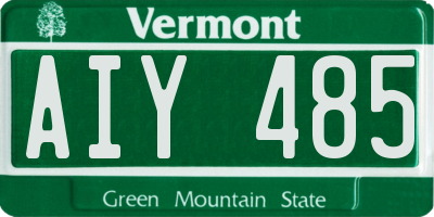 VT license plate AIY485