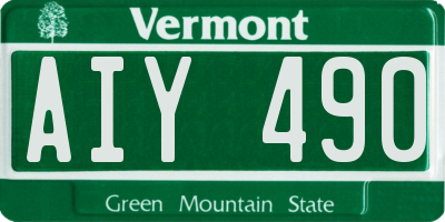 VT license plate AIY490
