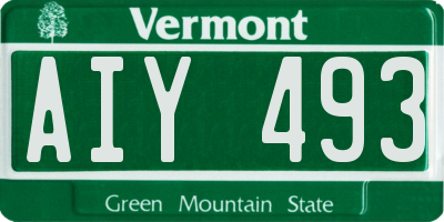 VT license plate AIY493