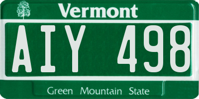 VT license plate AIY498